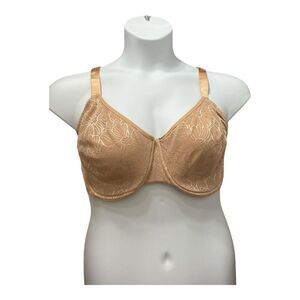 Adore Me Unlined Underwire Full Coverage Bra Size 40DD Beige Floral Print